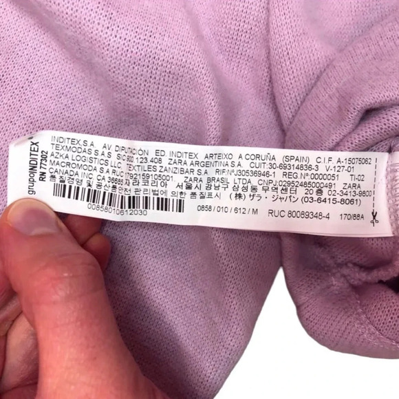 Zara Ruched Cropped Cardigan NWOT | Mauve / Purple  | Size M - Picture 6 of 7